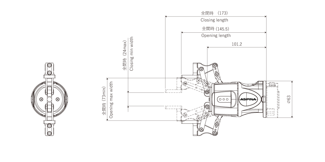 ARH205D-P40の外形図